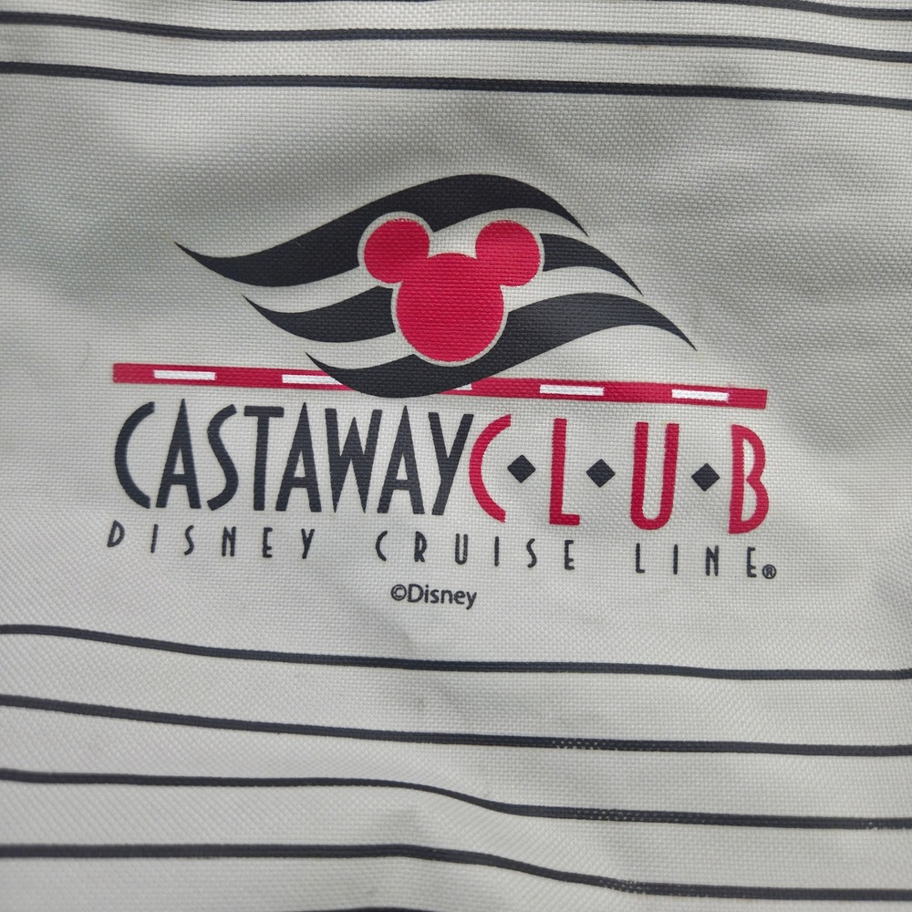 Disney Cruise Line Castaway Club Tote Bag White Navy Canvas Rope Handle Beachy